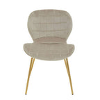 Warton Mink Velvet Quilted Dining Chair