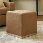 Hagen Mink And Silver Square Stool
