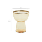 Martini Amber Glass Side Table with Gold Finish Rim