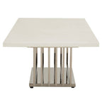 Moda Ivory Marble Effect Coffee Table with Silver Finish Base