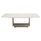 Moda Ivory Marble Effect Coffee Table with Silver Finish Base