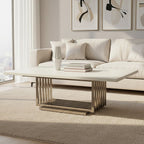 Moda Ivory Marble Effect Coffee Table with Silver Finish Base