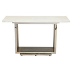 Moda White Marble Effect Console Table with Silver Finish Base