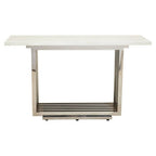 Moda White Marble Effect Console Table with Silver Finish Base