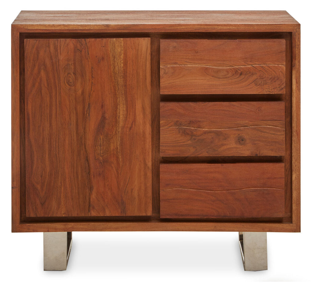 Simla Acacia Wood 1 Door and 3 Drawer Sideboard