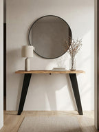 Surax Natural Acacia Wood Live Edge Console Table