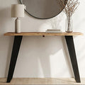 Surax Natural Acacia Wood Live Edge Console Table