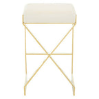 Azalea Ivory And Gold Finish Bar Stool