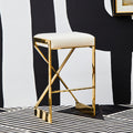 Azalea Ivory And Gold Finish Bar Stool