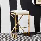 Azalea Ivory And Gold Finish Bar Stool