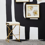 Azalea Ivory And Gold Finish Bar Stool
