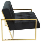 2 Seater Black Velvet Sofa, Azalea