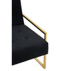 2 Seater Black Velvet Sofa, Azalea