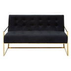 2 Seater Black Velvet Sofa, Azalea
