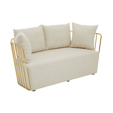 2 Seater Natural Fabric Sofa, Azalea