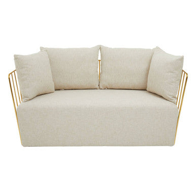 2 Seater Natural Fabric Sofa, Azalea