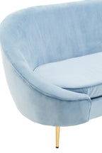 3 Seater Aqua Blue Velvet Sofa, Yasmeen