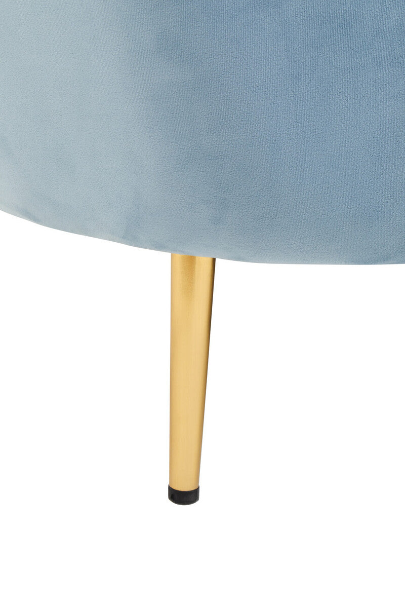 3 Seater Aqua Blue Velvet Sofa, Yasmeen