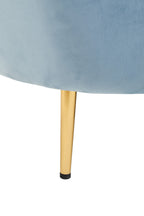 3 Seater Aqua Blue Velvet Sofa, Yasmeen