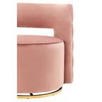 Yasmeen Pink Velvet Tufted Back Swivel Chair