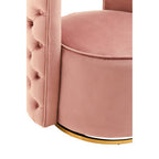 Yasmeen Pink Velvet Tufted Back Swivel Chair