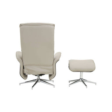 Warrington Mink Leather Effect Recliner and Footstool Set