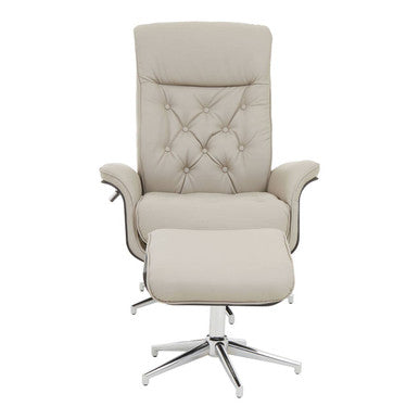 Warrington Mink Leather Effect Recliner and Footstool Set
