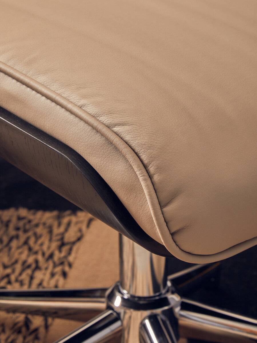 Warrington Mink Leather Effect Recliner and Footstool Set