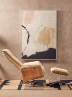Warrington Ivory Leather Effect Recliner and Footstool Set