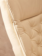 Warrington Ivory Leather Effect Recliner and Footstool Set