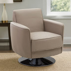 Wester Mink Leather Effect Swivel Chair