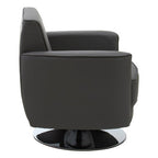 Wester Grey Leather Effect Swivel Chair