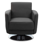 Wester Grey Leather Effect Swivel Chair