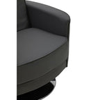 Wester Grey Leather Effect Swivel Chair