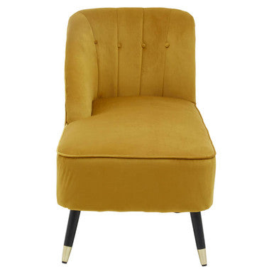 Yvette Mustard Velvet Right Hand Chaise Longue