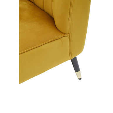Yvette Mustard Velvet Right Hand Chaise Longue