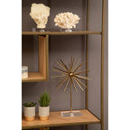 Grenoble Oak Veneer Shelf Unit with Brushed Brass Frame