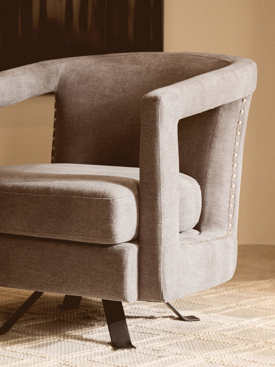 Hestia Ash Velvet Swivel Chair