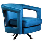 Hestia Blue Velvet Swivel Chair
