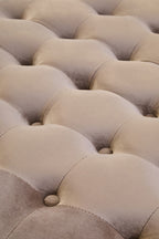 Haley Mink Velvet Round Tufted Footstool