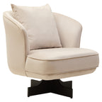 Hale Cream Velvet Swivel Chair with Cushion