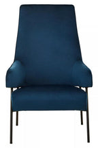 Henia Blue Velvet High Back Chair