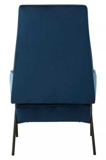 Henia Blue Velvet High Back Chair