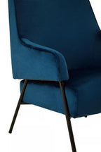 Henia Blue Velvet High Back Chair