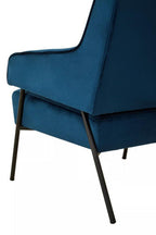 Henia Blue Velvet High Back Chair