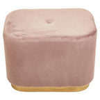 Hartford Dusty Pink Velvet and Matte Gold Rectangular Pouffe