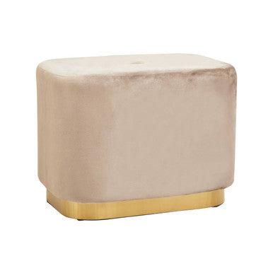 Hartford Mink Velvet and Matte Gold Rectangular Pouffe