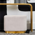 Hartford Mink Velvet and Matte Gold Rectangular Pouffe