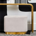 Hartford Mink Velvet and Matte Gold Rectangular Pouffe