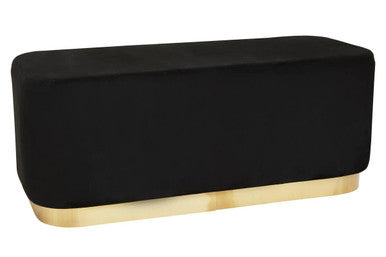 Black Velvet Bench with Matte Gold Base | Hartford